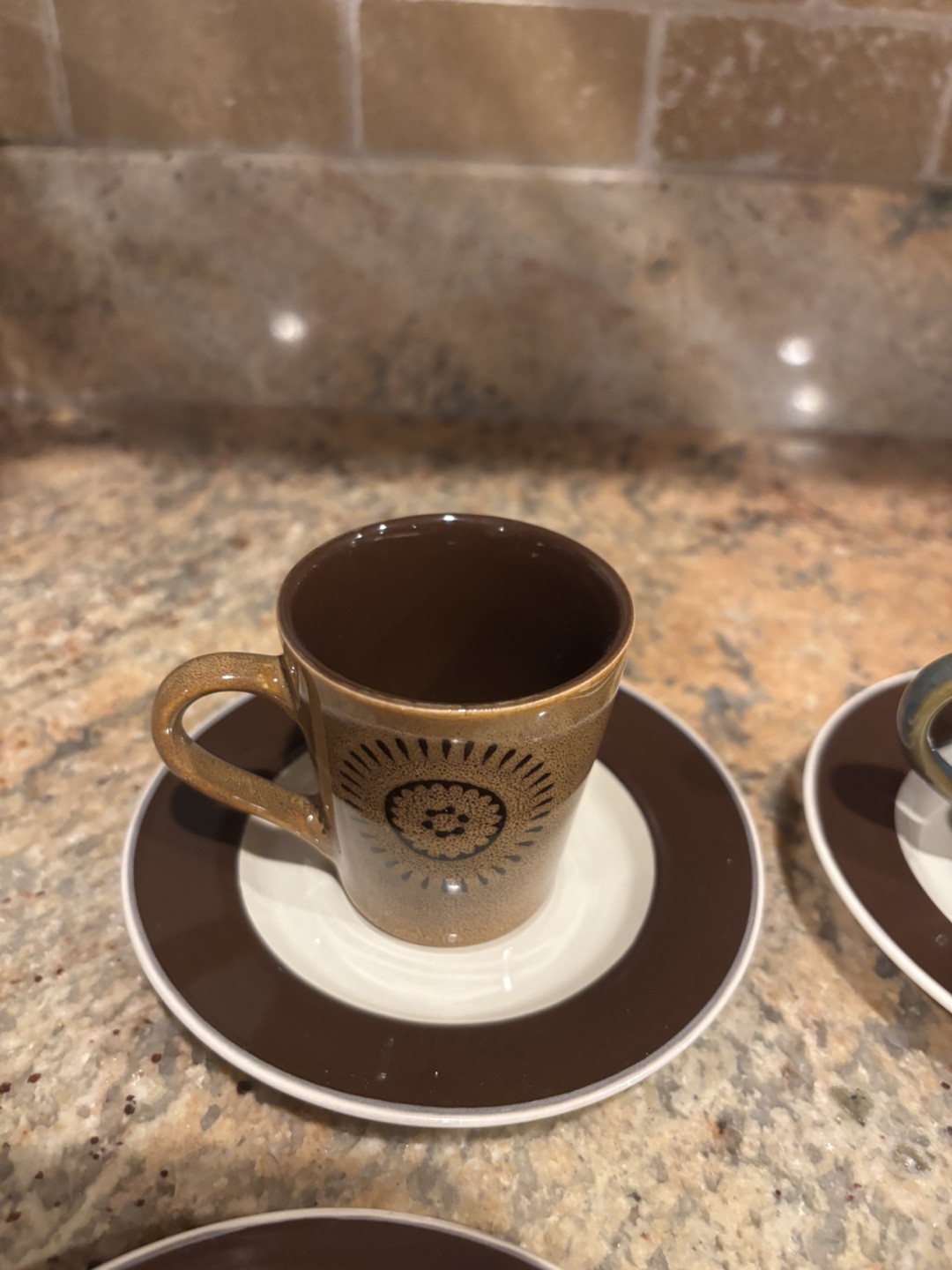 Vintage Brown Coffee Cup and Saucer Set - photo 4