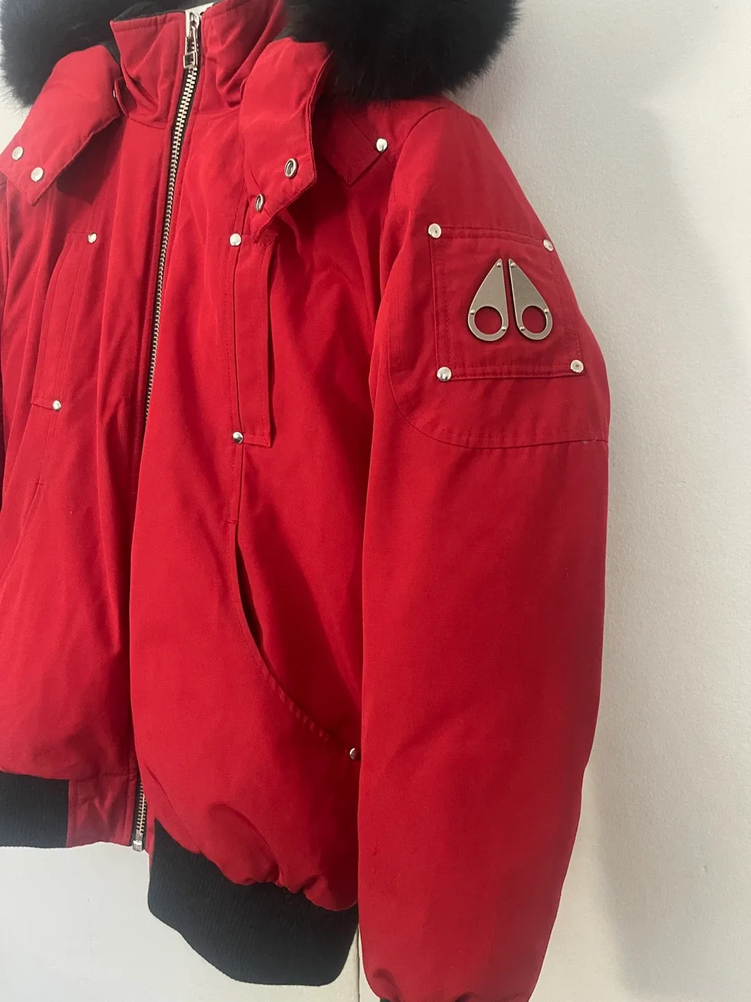 Moose Knuckles Red Bomber Jacket - Size XL image indicator(2)