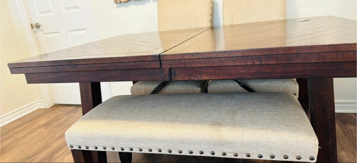 Dining Table with 4 Chairs and bench - photo 2