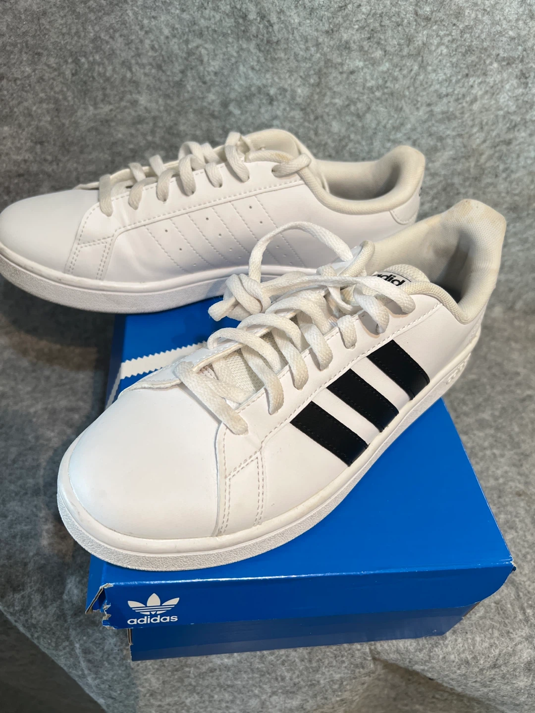 Adidas Grand Court White Sneakers - Size 8