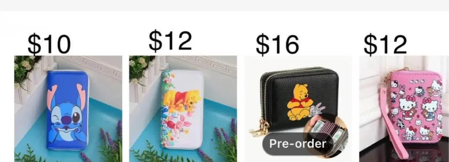 Disney Character Wallets - Winnie the Pooh, Stitch, Hello Kitty image indicator(3)