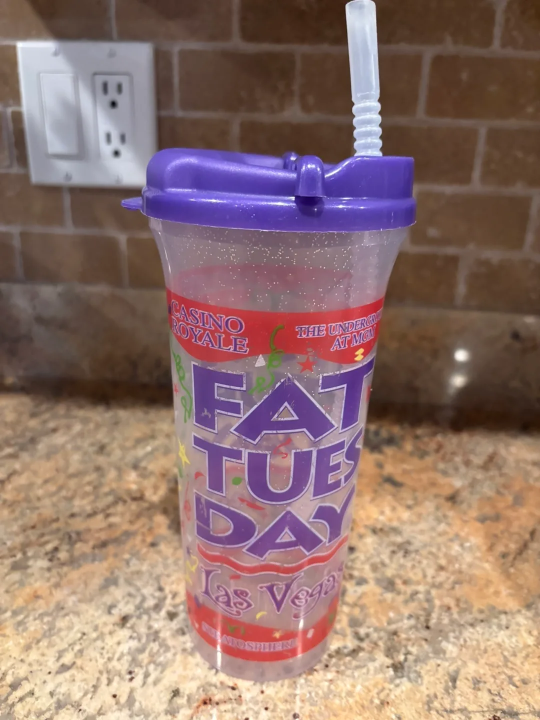 Fat Tuesday Las Vegas Cup with Lid & Straw