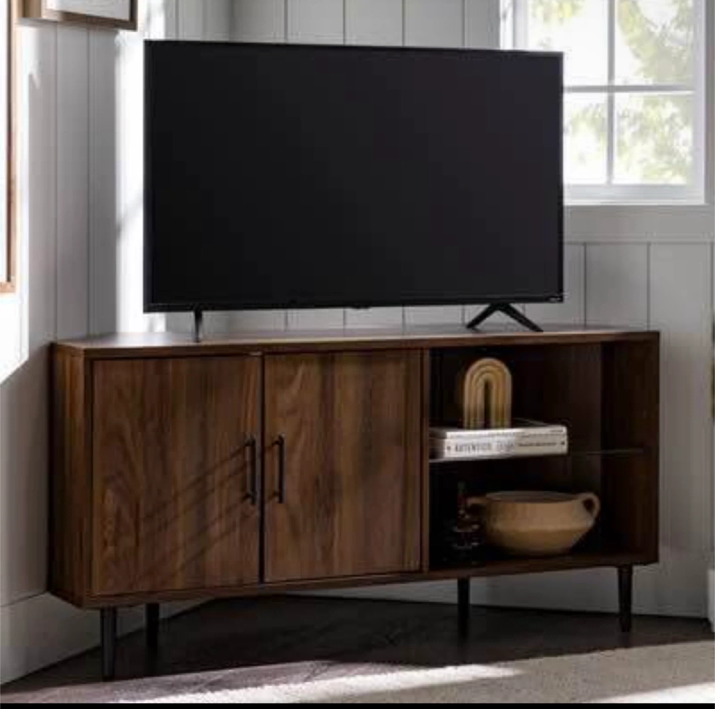 New Mid-Century Modern Corner TV Console