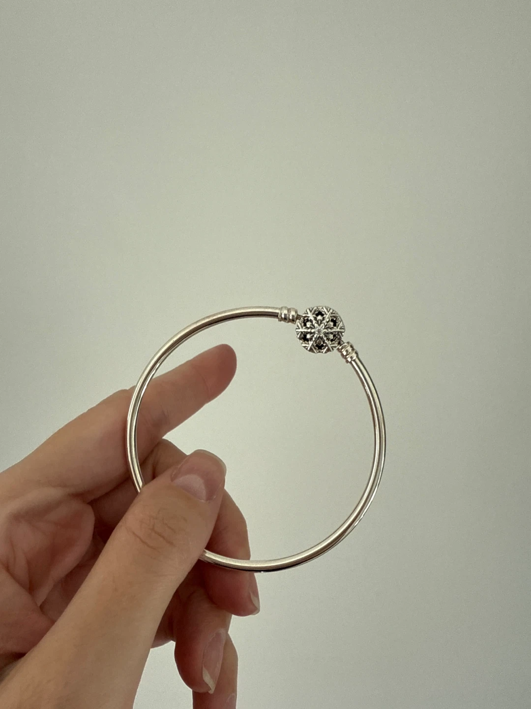 Pandora Silver Bangle Bracelet winter snowflake theme