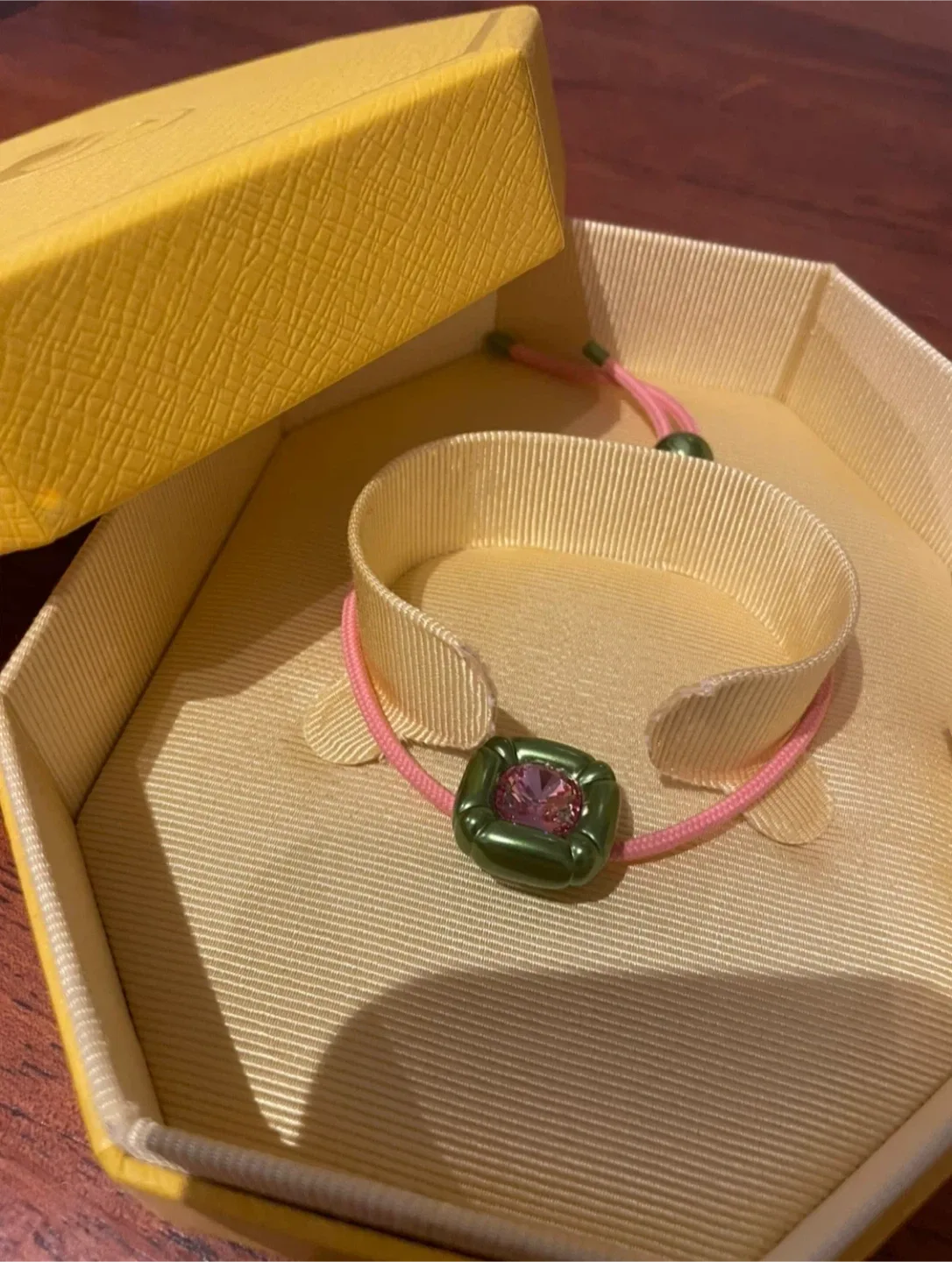 Swarovski Lucent Bracelet, Pink & Green, New in Box!