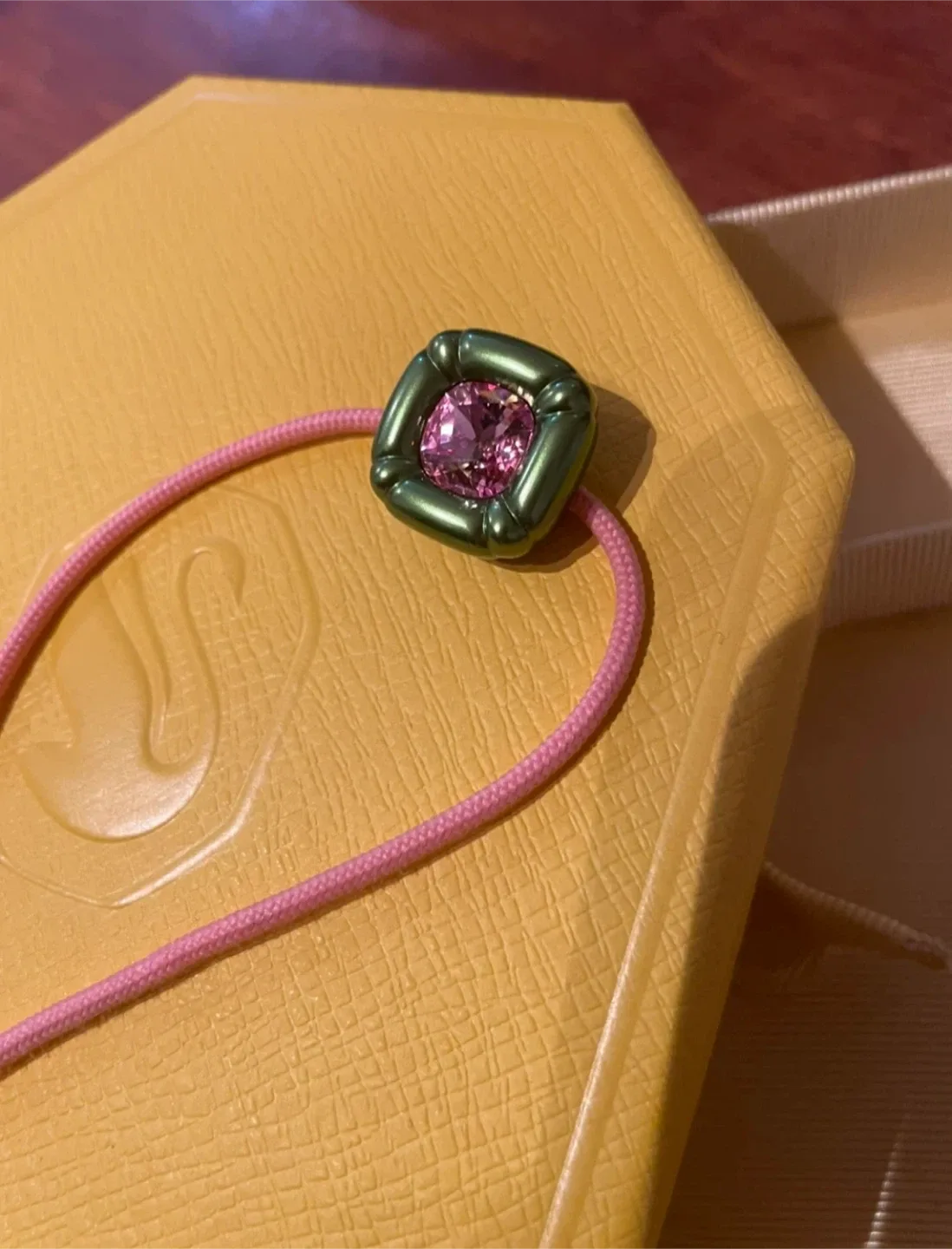 Swarovski Lucent Bracelet, Pink & Green, New in Box! image indicator(2)