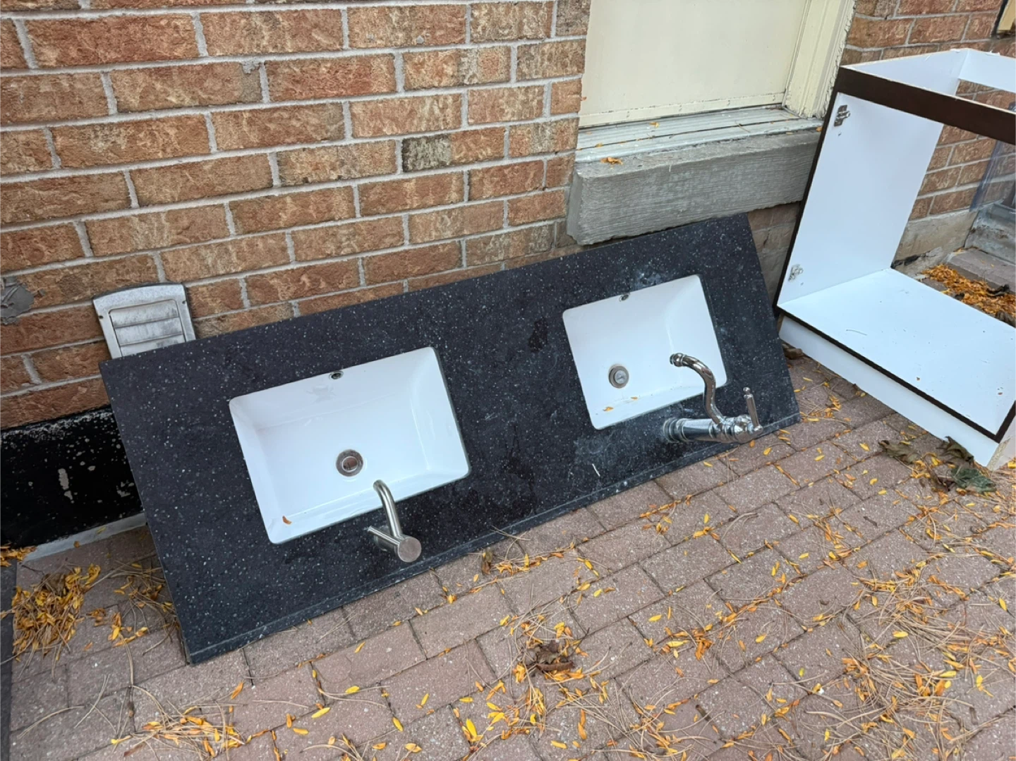 Double Sink Vanity with Black Countertop