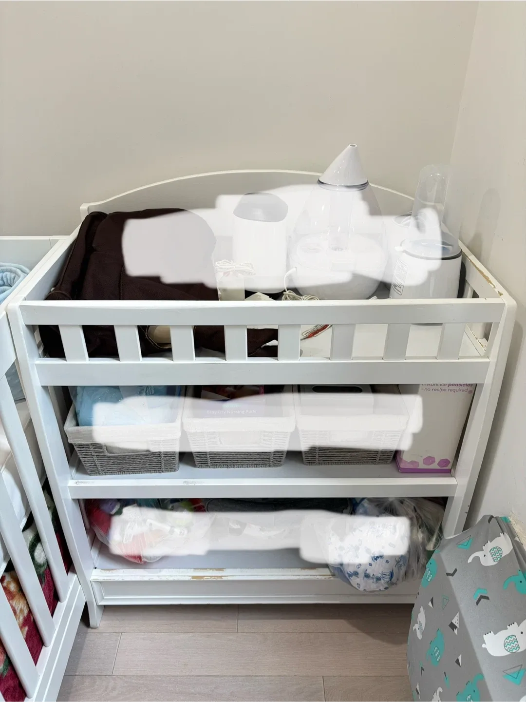 White Baby Changing Table and changing pad