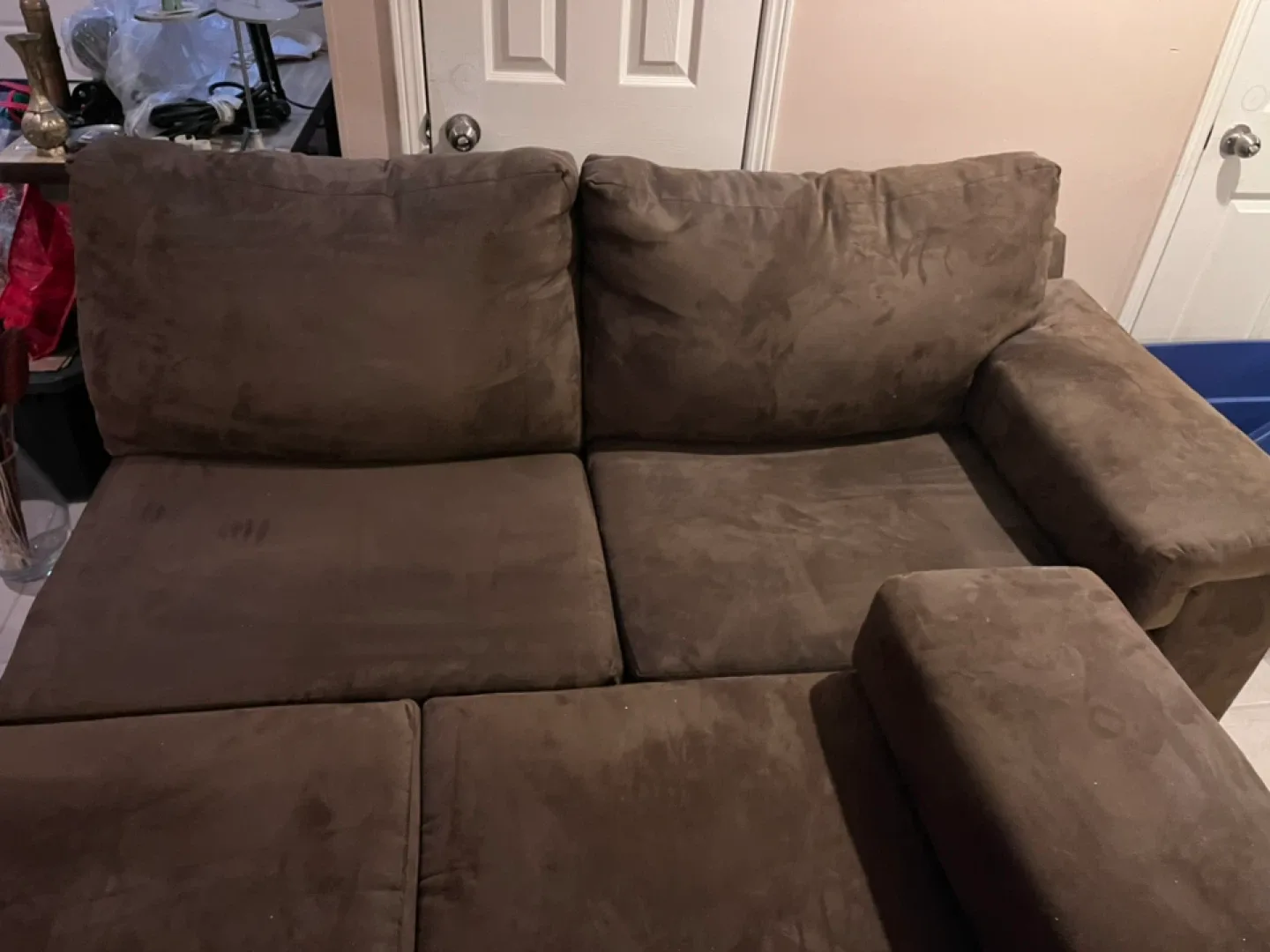 2 Pieces: Brown Sectional + Sofa Bed image indicator(5)