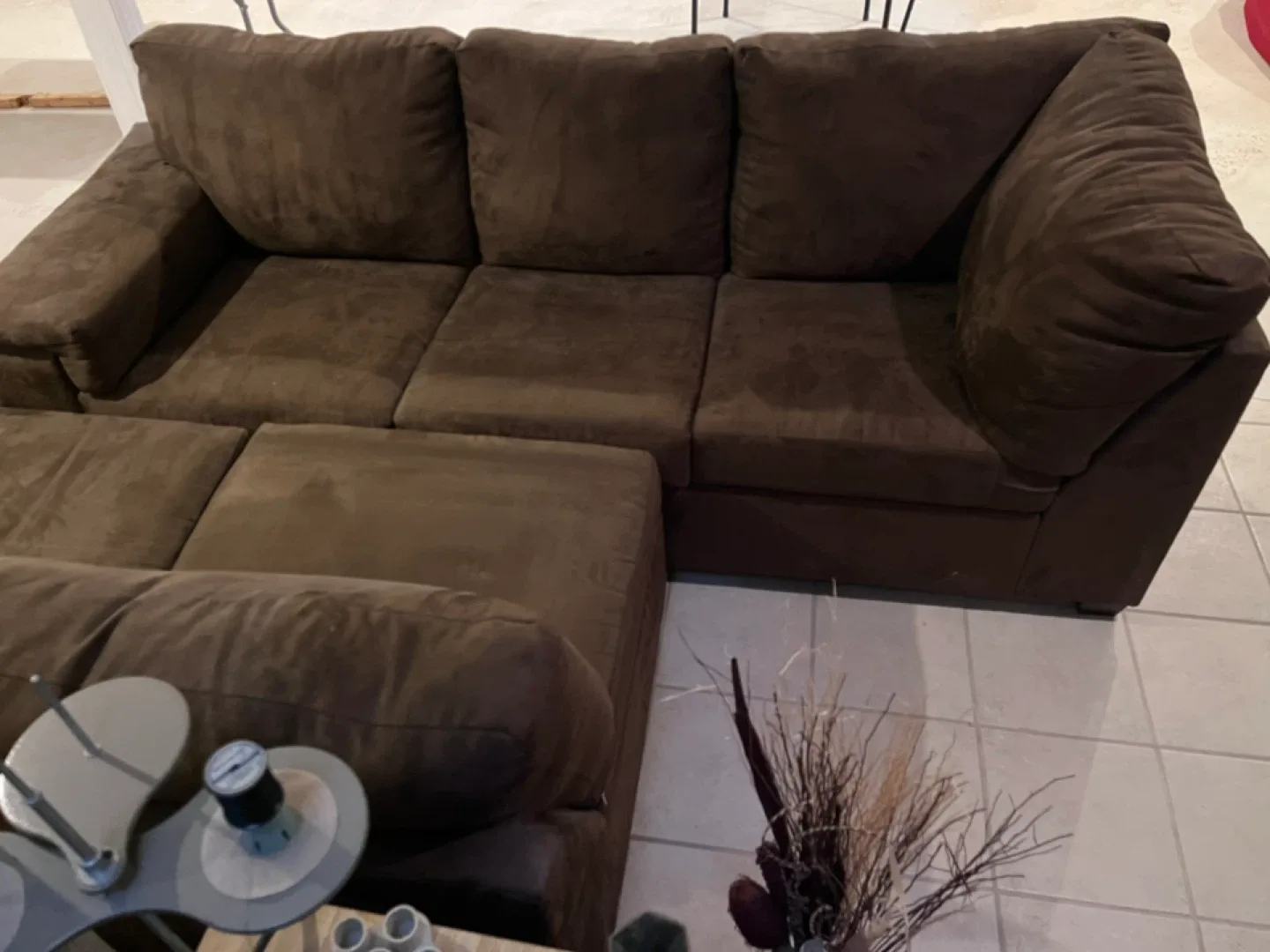2 Pieces: Brown Sectional + Sofa Bed image indicator(7)