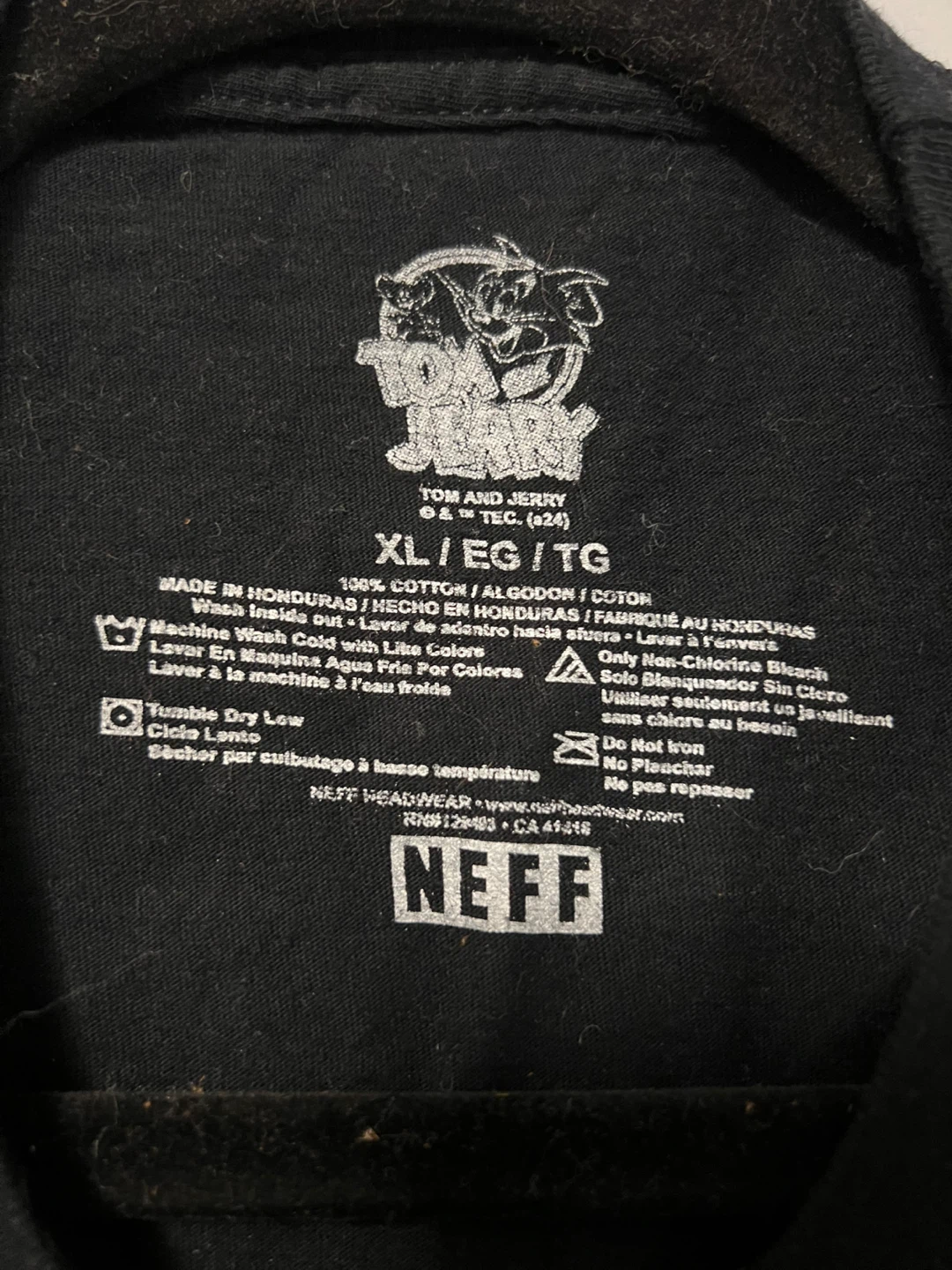 NEFF x Tom and Jerry Black T-Shirt - XL - photo 3