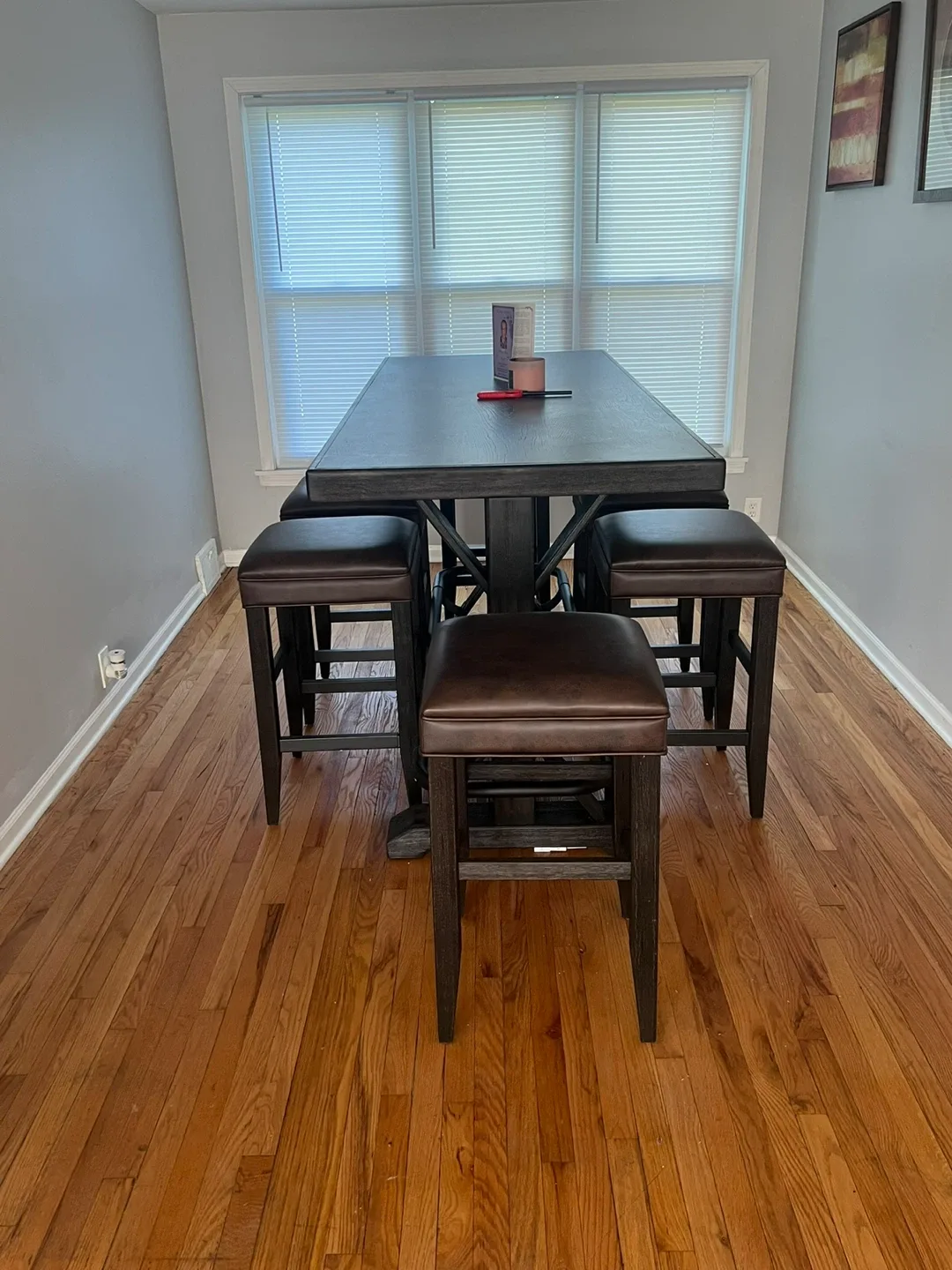 Dark Brown Pub Table with  6 Stools image indicator(4)