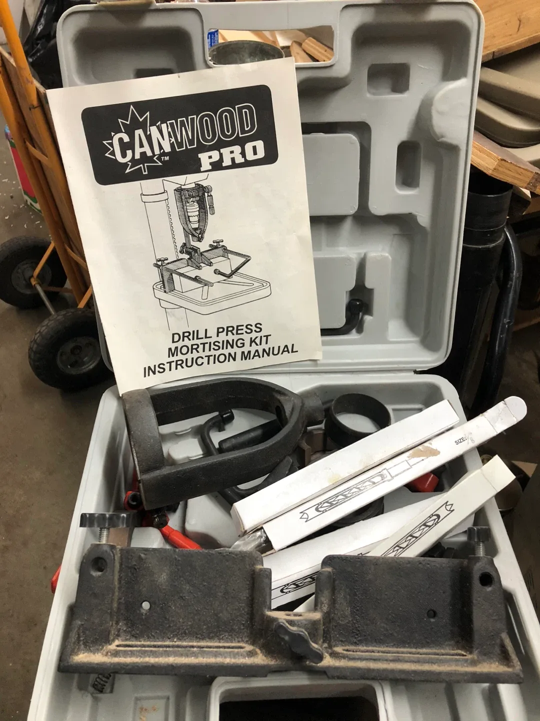 Drill Press Mortising Kit w manual -excellent condition image indicator(3)