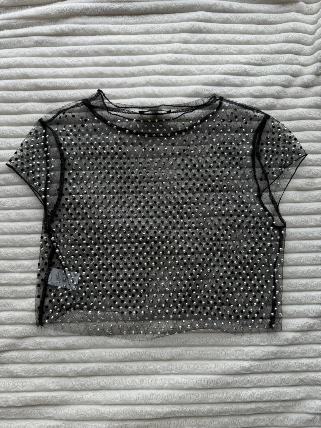 Hot & Delicious Black Mesh Top - Size Small - photo 4