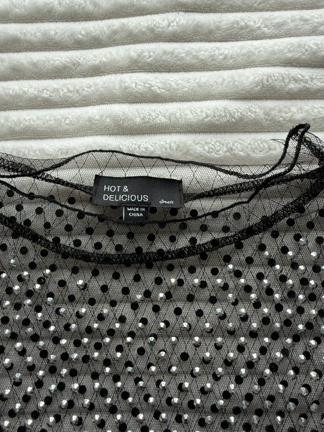 Hot & Delicious Black Mesh Top - Size Small - photo 2