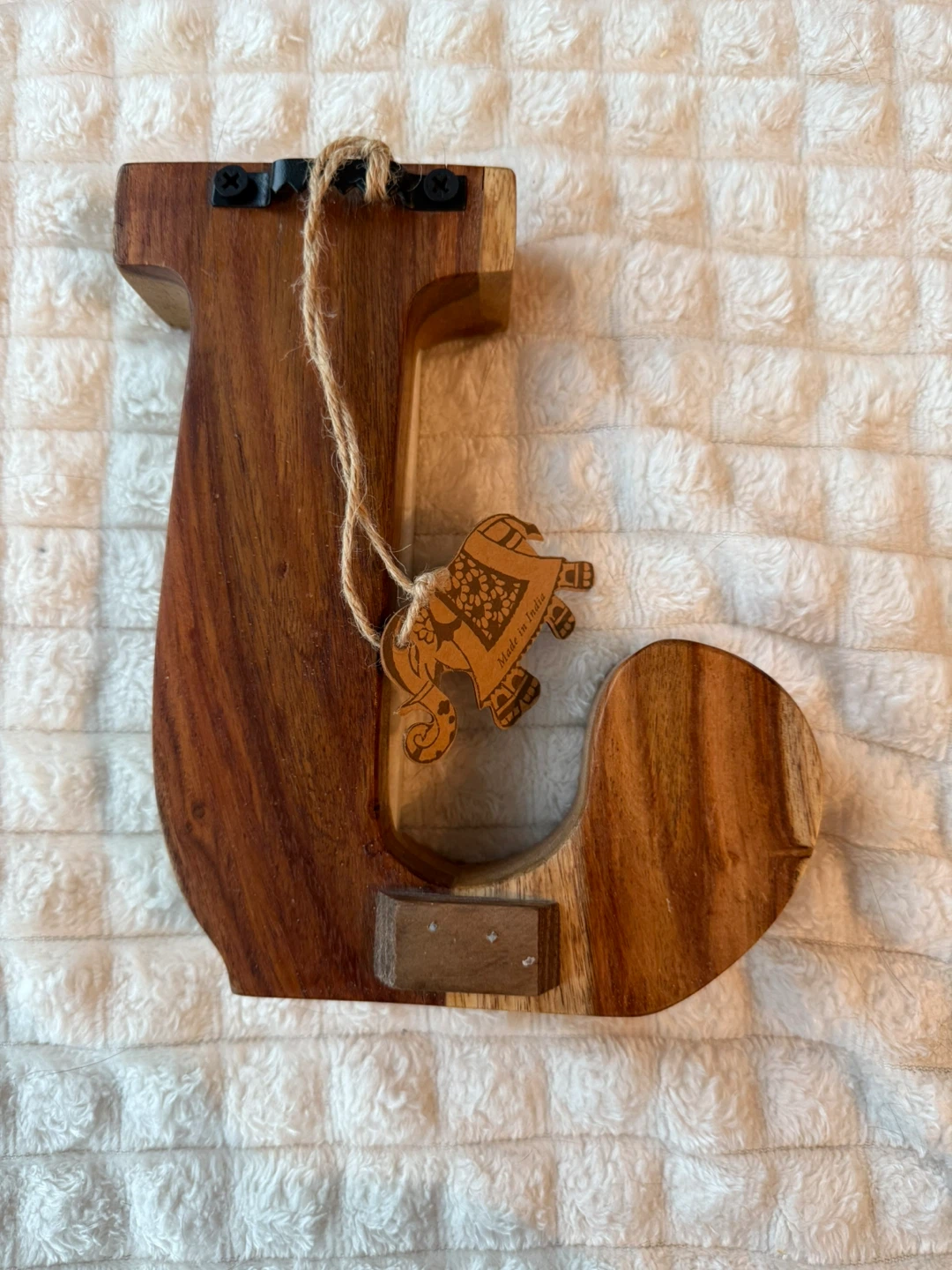 Marble & Wood Letter J Decor - photo 2