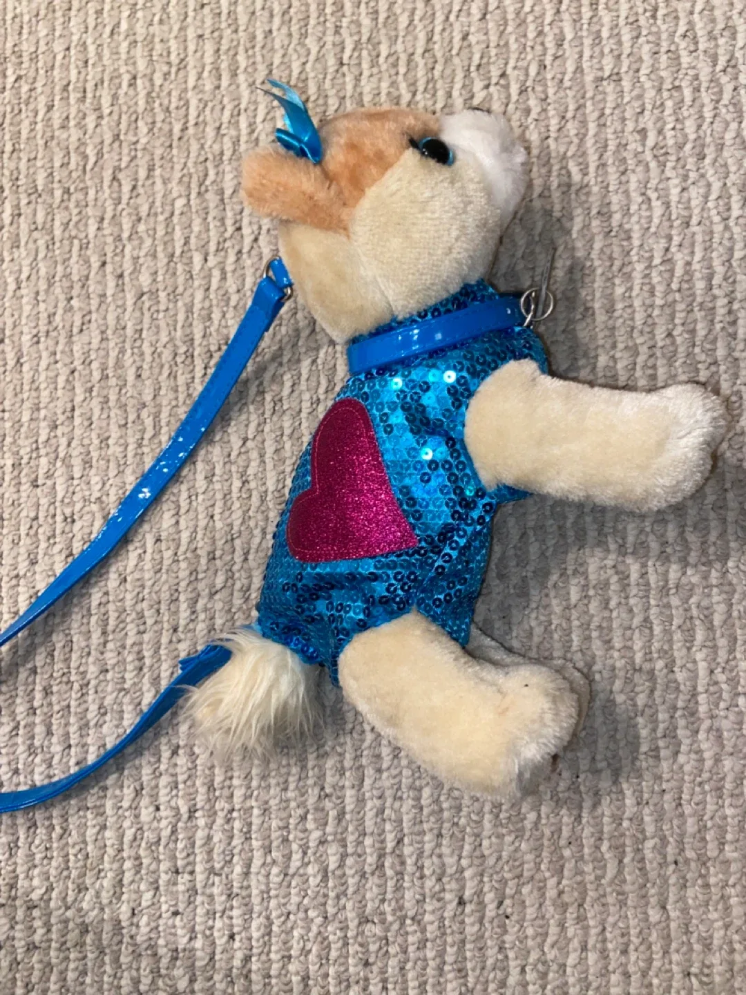 Plush Dog Purse with Sequins