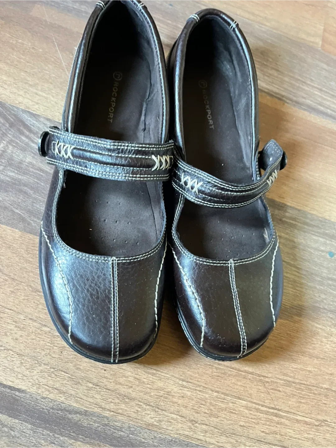 Rockport Brown Leather Mary Jane Shoes image indicator(2)