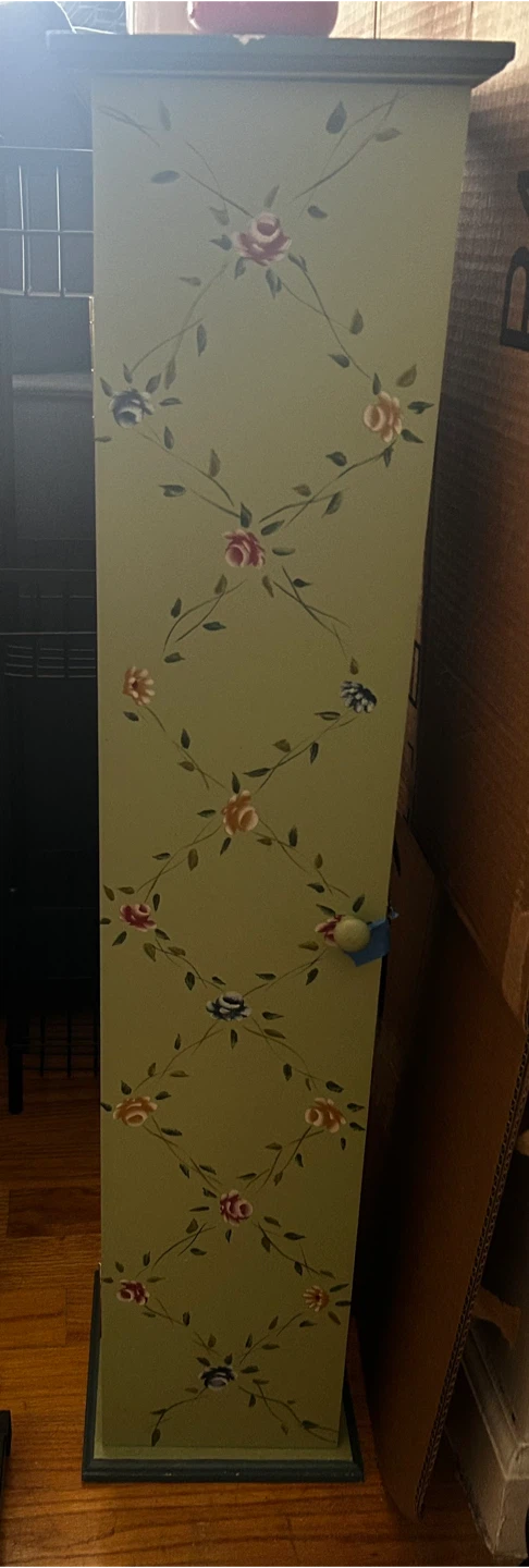 Floral Painted Wooden Cabinet