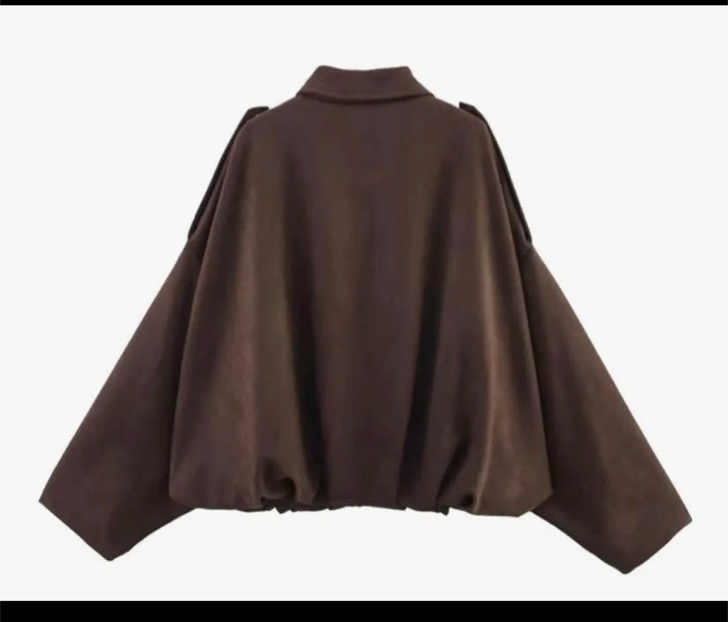 Women's Faux Suede Bomber Oversized jacket size S image indicator(2)