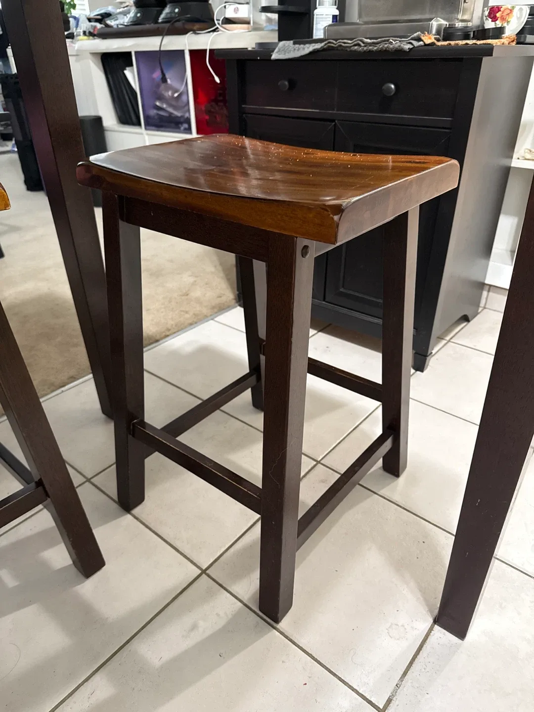 Wooden Dining Table Set with 4 Stools image indicator(2)