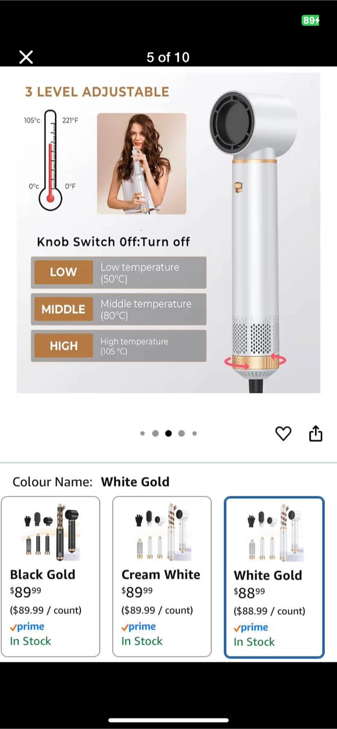 Blow Dryer Brush 5 in 1, Negative lon Hair Dryer Brush Set - photo 5