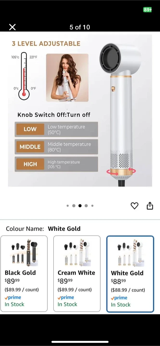 Blow Dryer Brush 5 in 1, Negative lon Hair Dryer Brush Set image indicator(5)