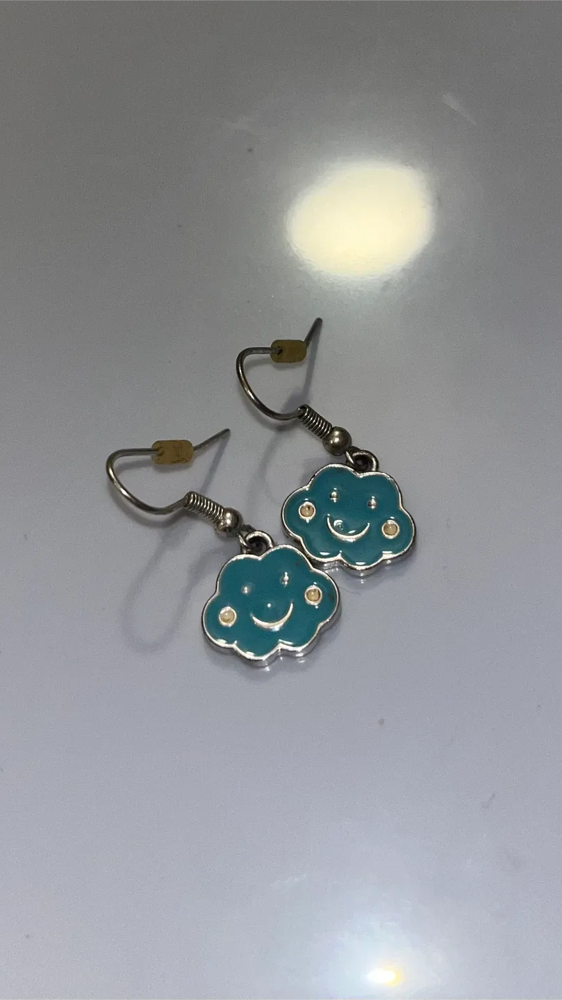 Cute Cloud Earrings - Blue thumbnail
