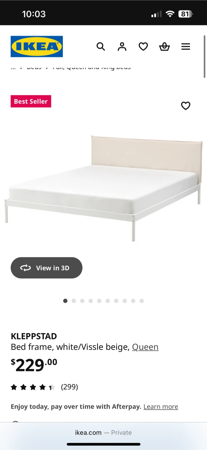 IKEA Kleppstad Queen Bed Frame