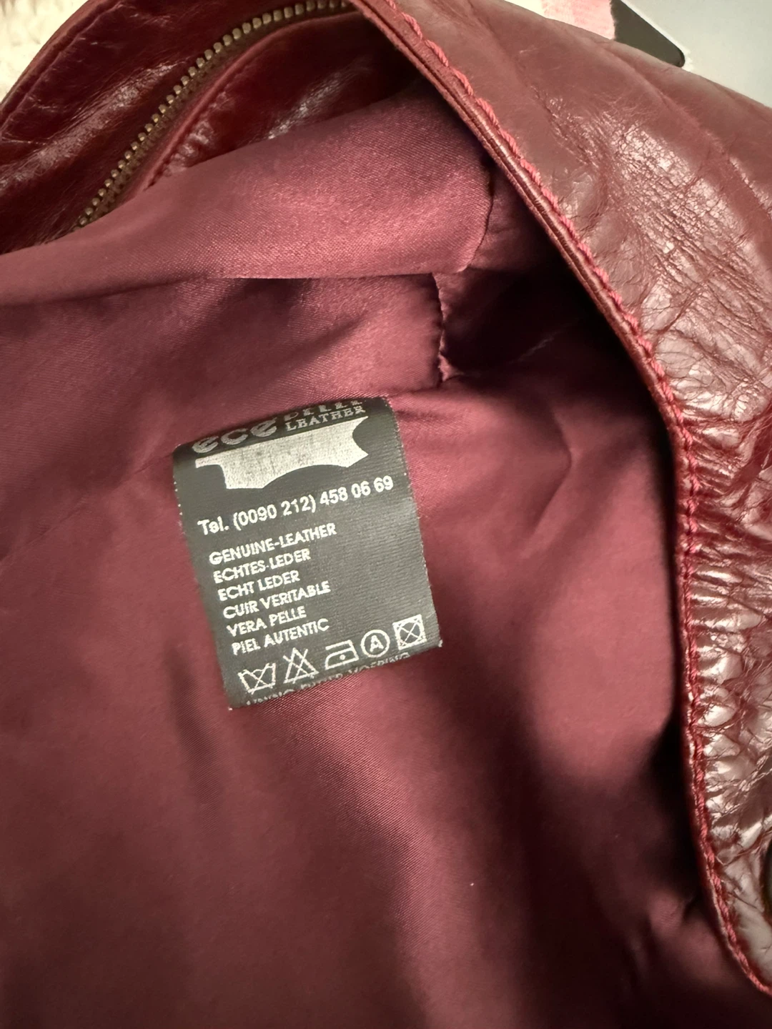 ECE Leather Jacket - Size M - Burgundy - photo 4