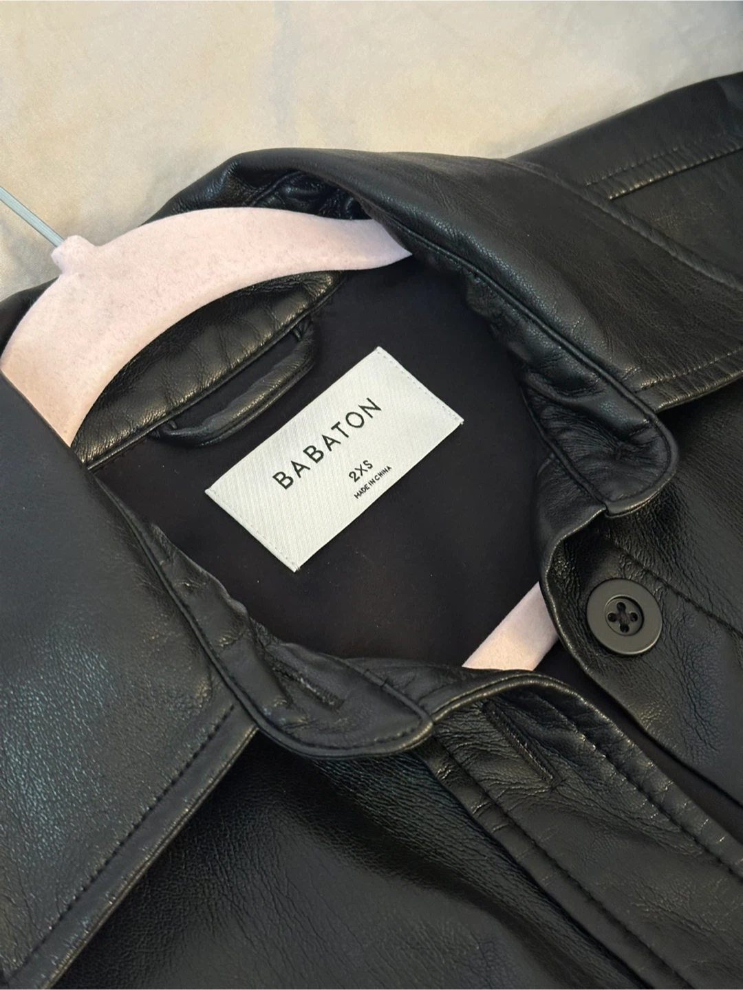 Babaton Black Leather Jacket - 2XS