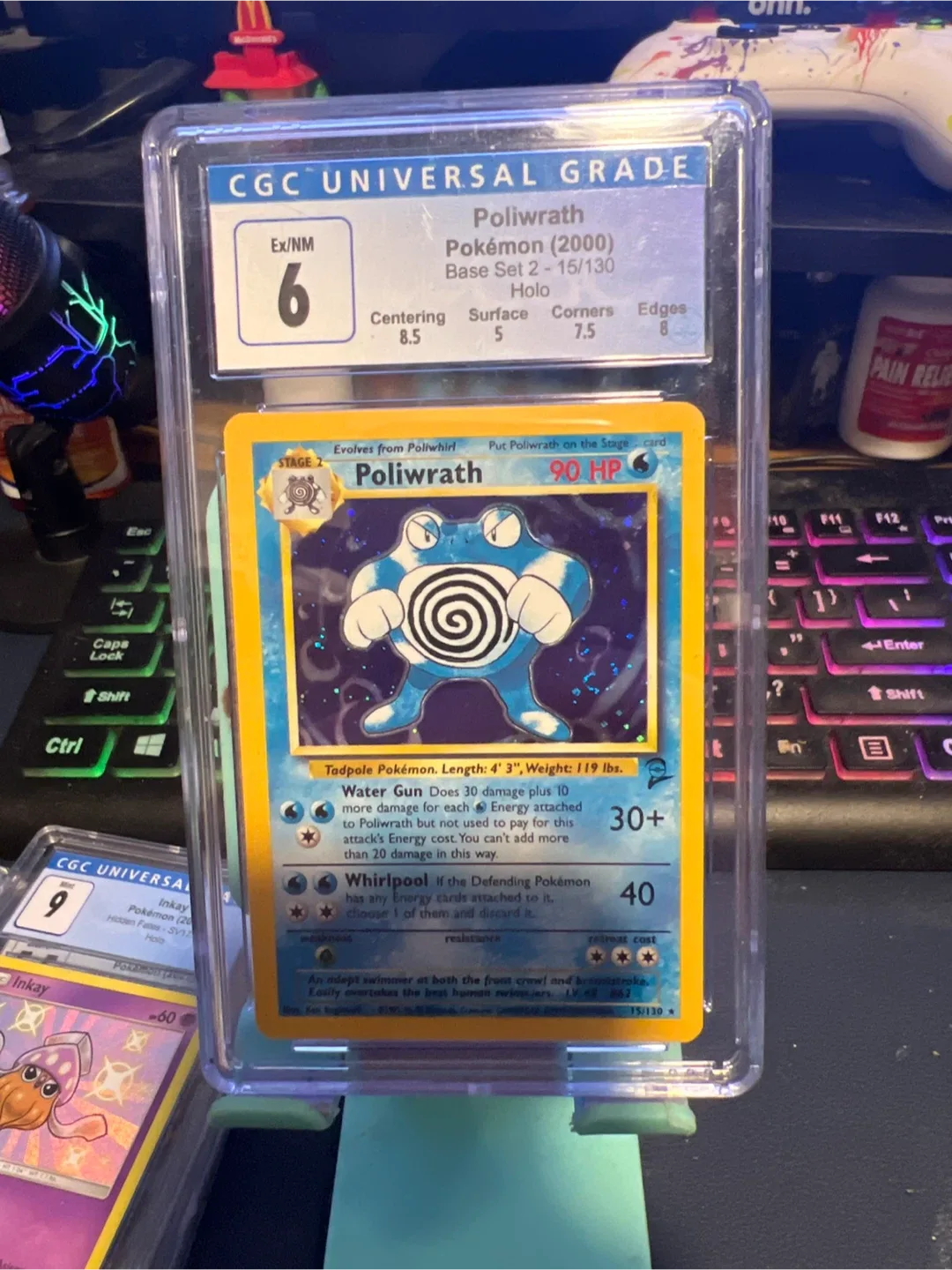 CGC Universal Grade 6 Poliwarth Pokemon Card thumbnail