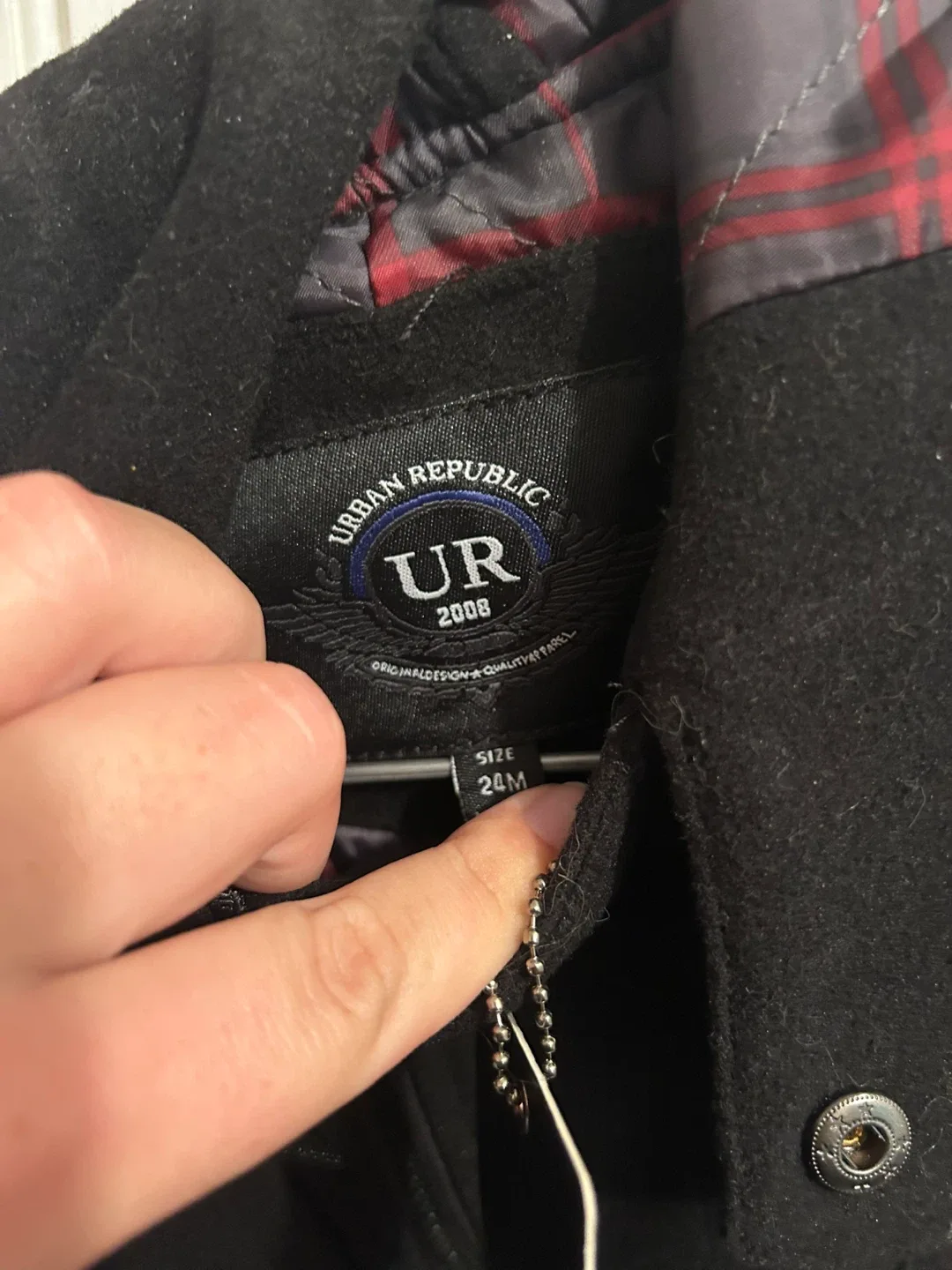 Urban Republic Kids' Black Hooded Coat - Size 24M image indicator(3)