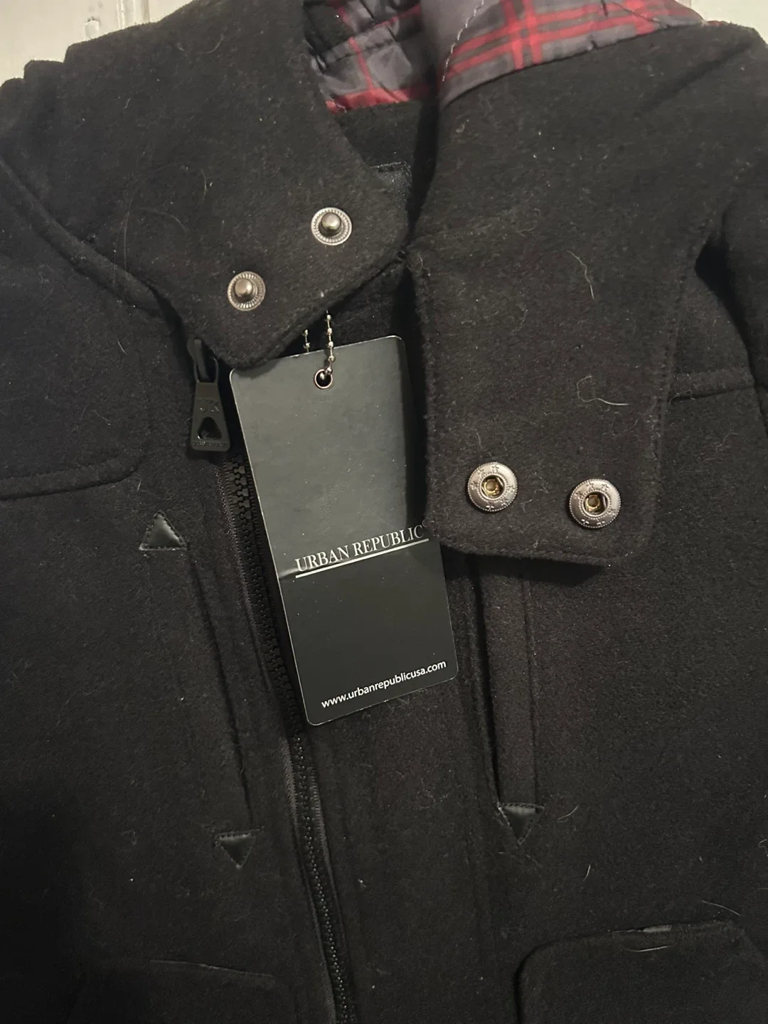 Urban Republic Kids' Black Hooded Coat - Size 24M image indicator(2)