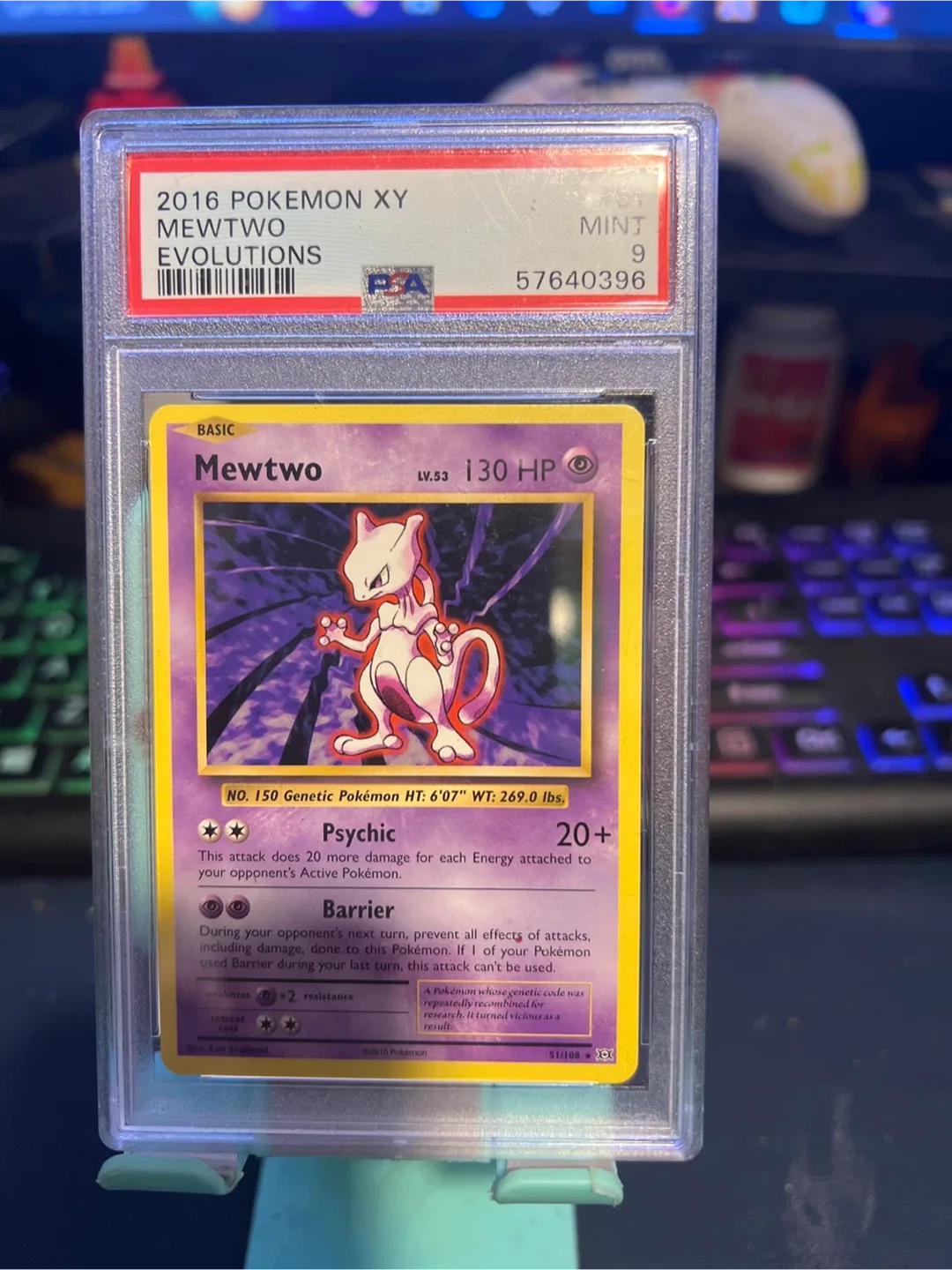 2016 Pokemon XY Evolutions Mewtwo PSA Mint 9 thumbnail