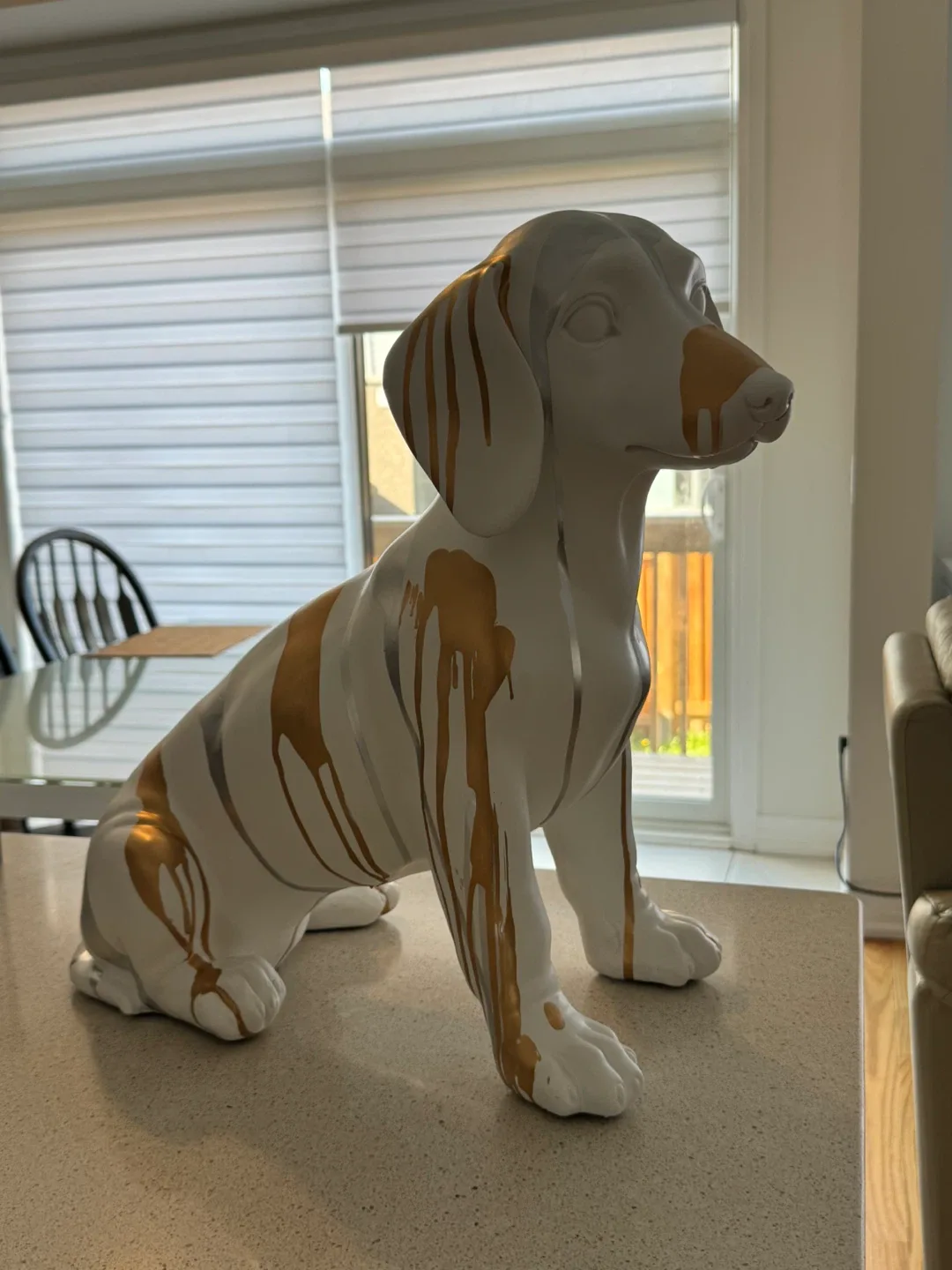 Dog Figurine - White with Gold & Silver Accents image indicator(4)