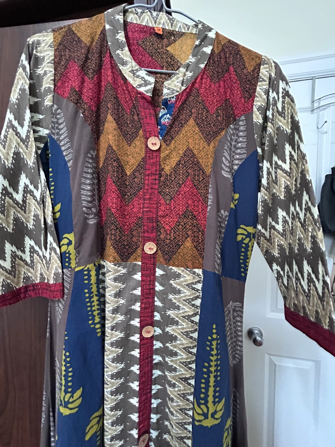 Boho Style Long Sleeve Cotton Dress