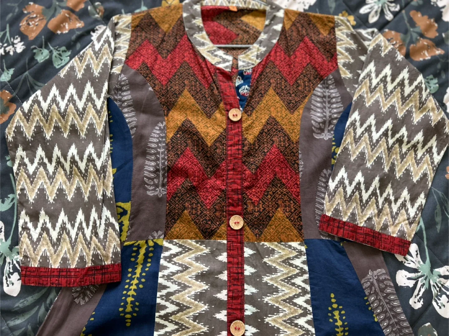 Boho Style Long Sleeve Cotton Dress image indicator(5)