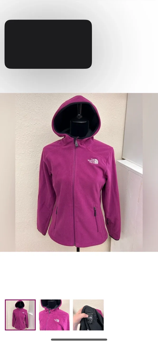 The North Face Fleece Hoodie - Purple, Size M thumbnail
