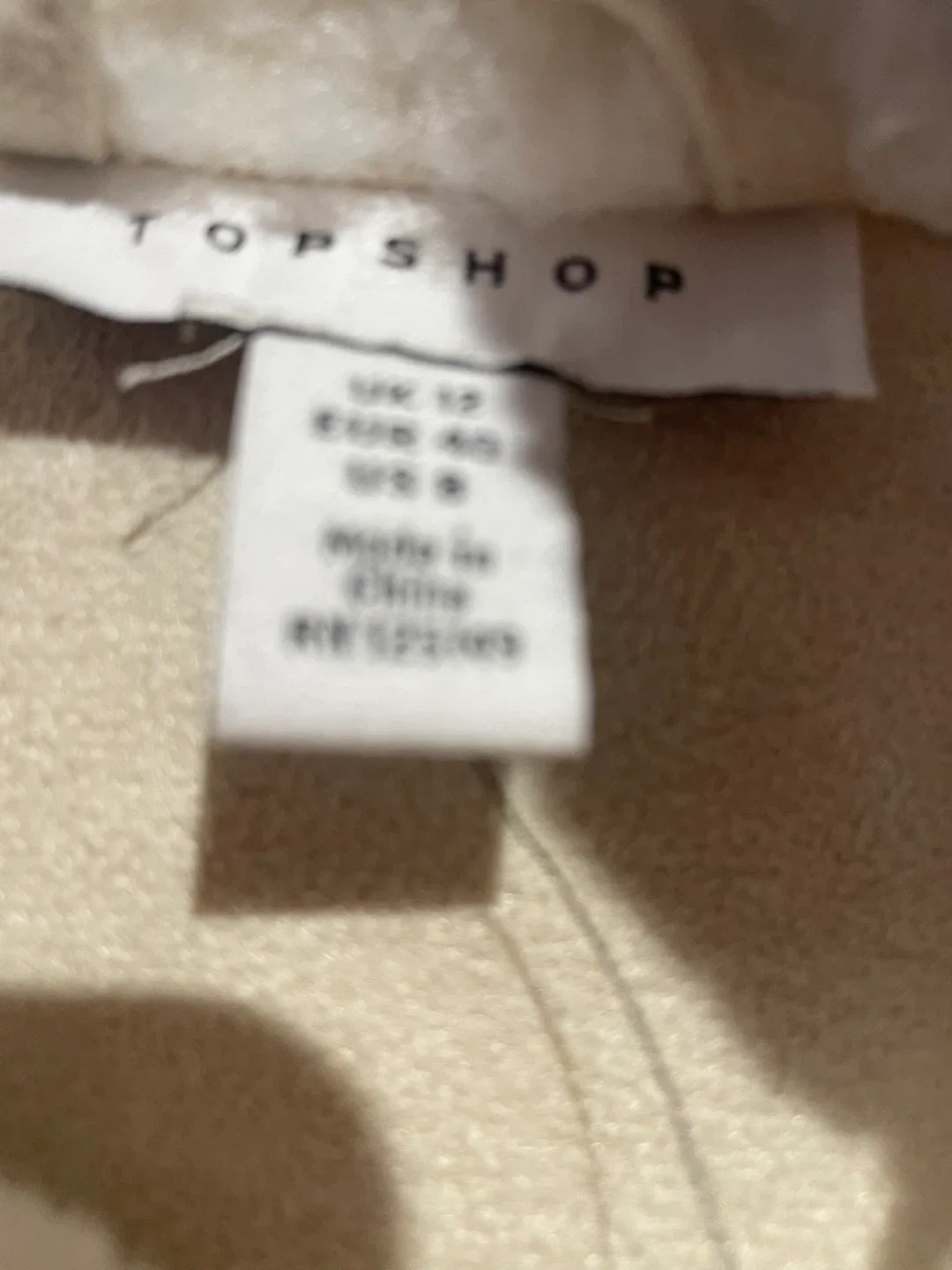 Topshop Cream Faux Shearling Jacket - US 8 image indicator(8)