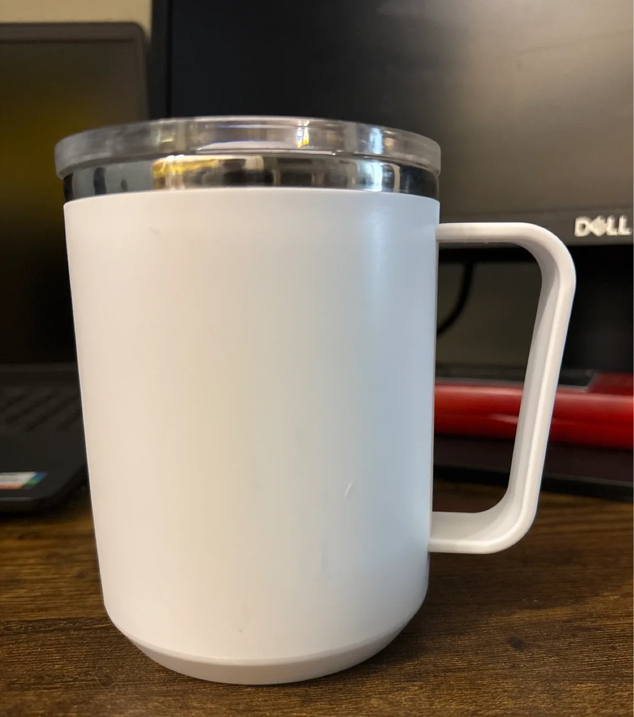White Stainless Steel Mug with Lid thumbnail