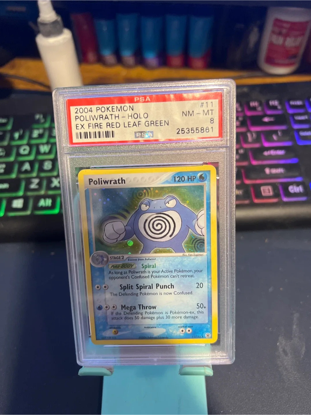 PSA 8 2004 Pokemon Poliwarth Holo EX Fire Red Leaf Green thumbnail