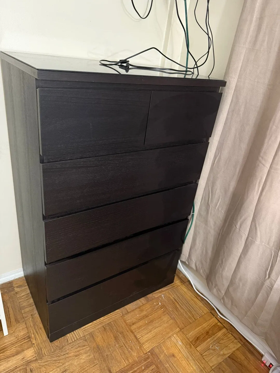 IKEA Hemnes Black-Brown 6-Drawer Dresser image indicator(2)