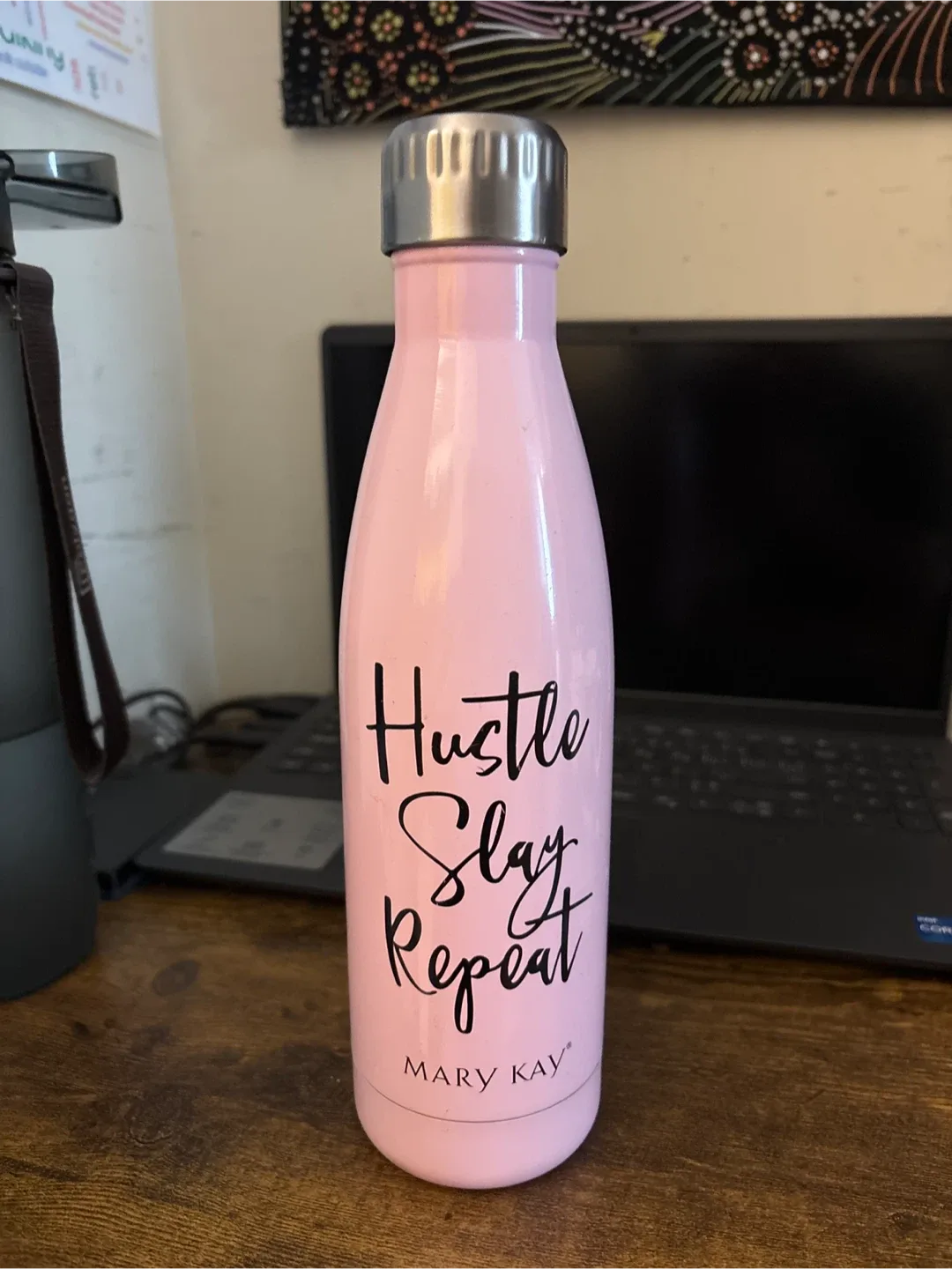 Mary Kay Pink Water Bottle - 'Hustle Slay Repeat' image indicator(2)