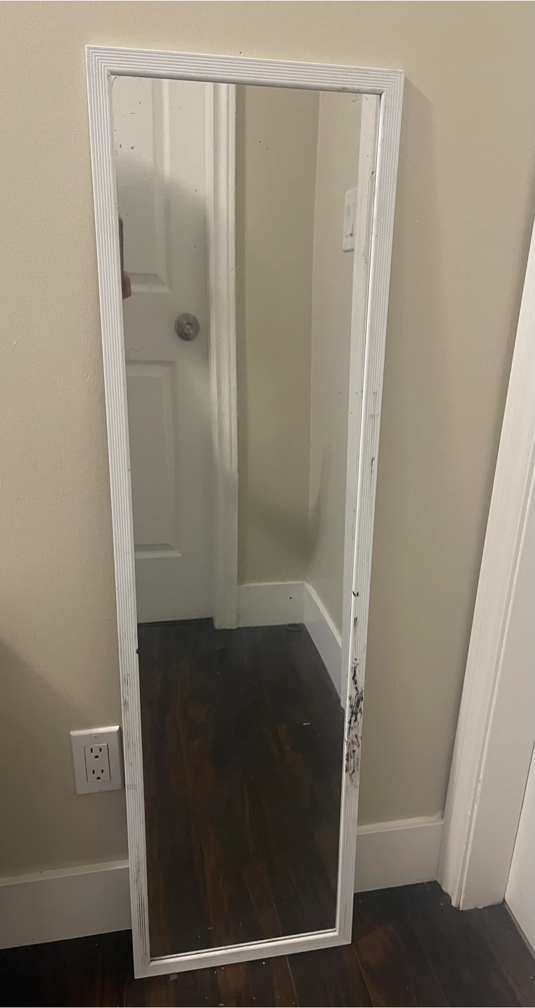 White Framed Mirror -- 4.5ft