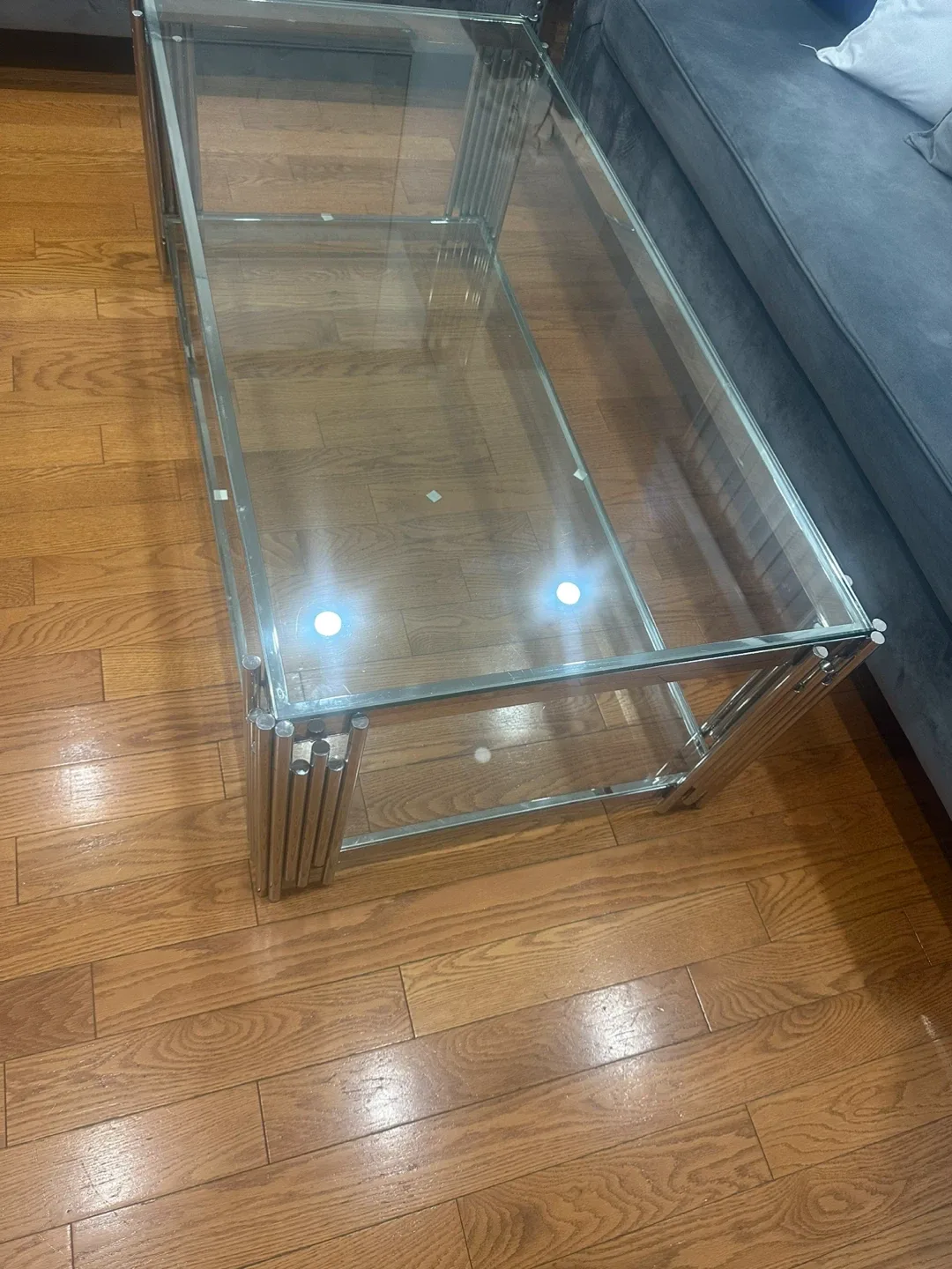 Glass Coffee Table with Chrome Legs image indicator(2)