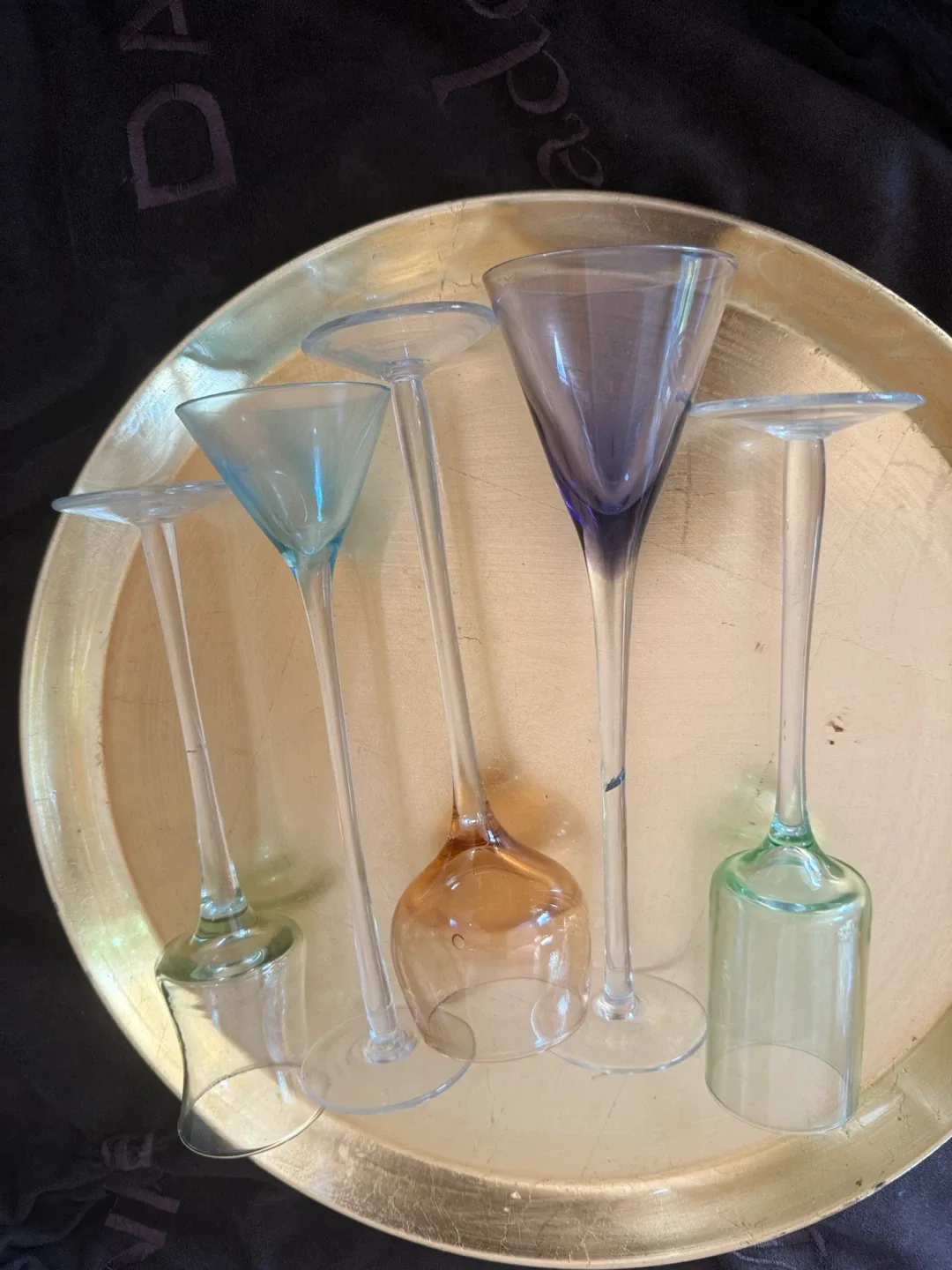 Set of 6 Unique Stemmed Glasses