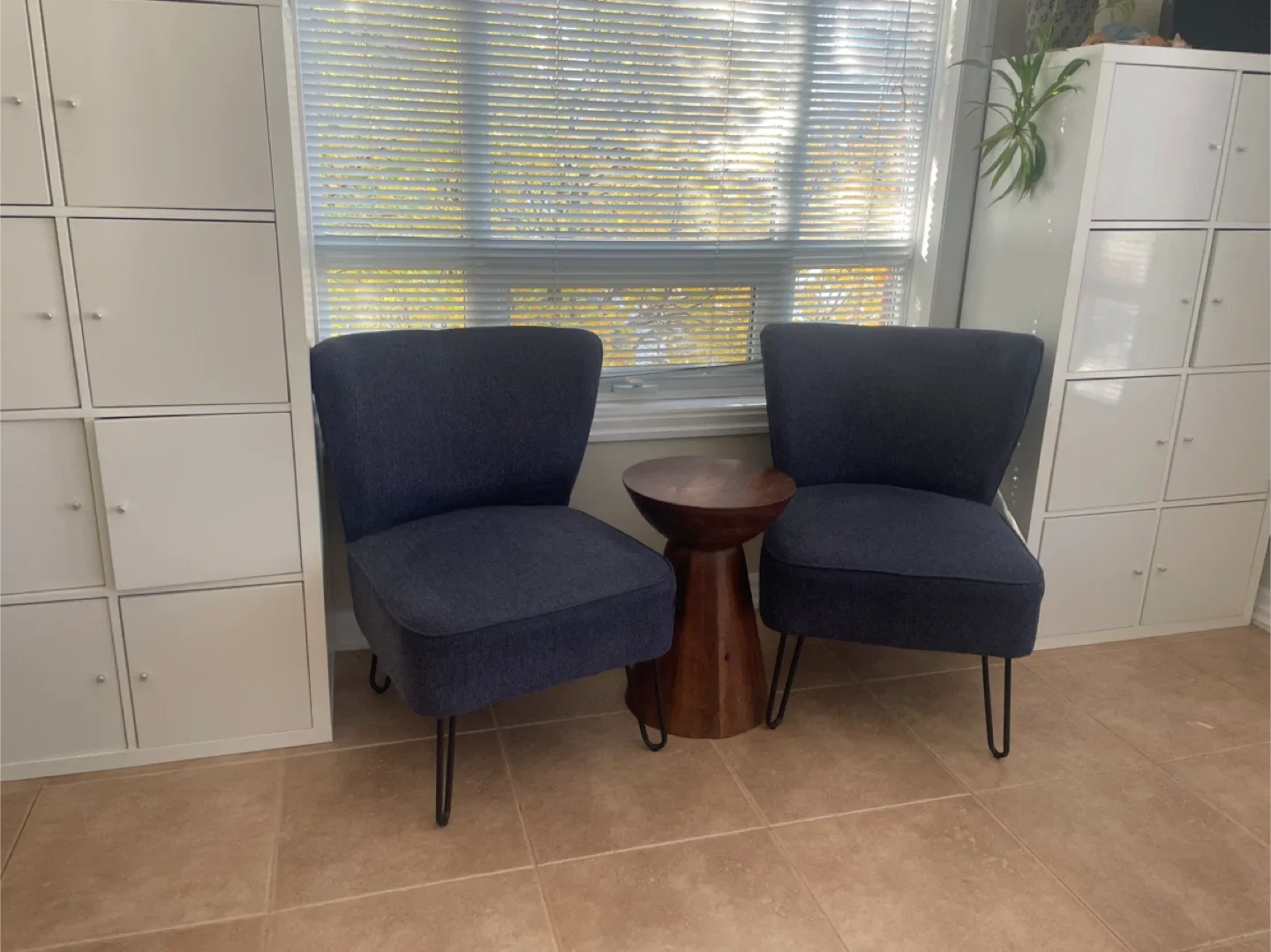 Two Navy Blue Accent Chairs image indicator(3)