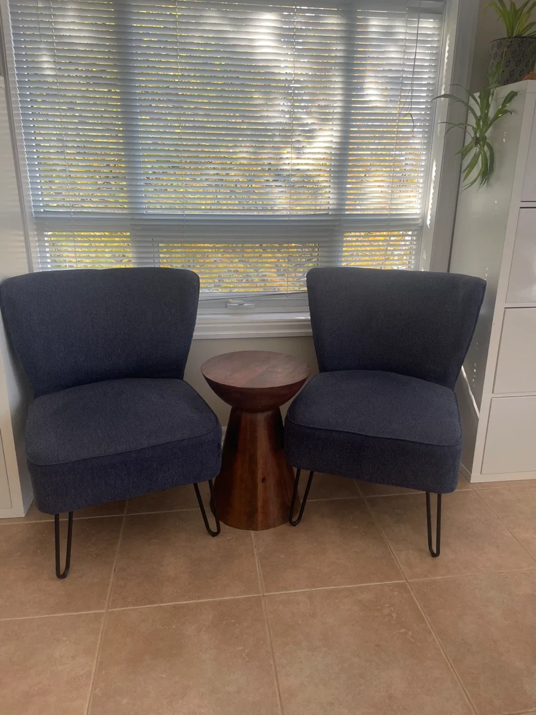 Two Navy Blue Accent Chairs image indicator(2)