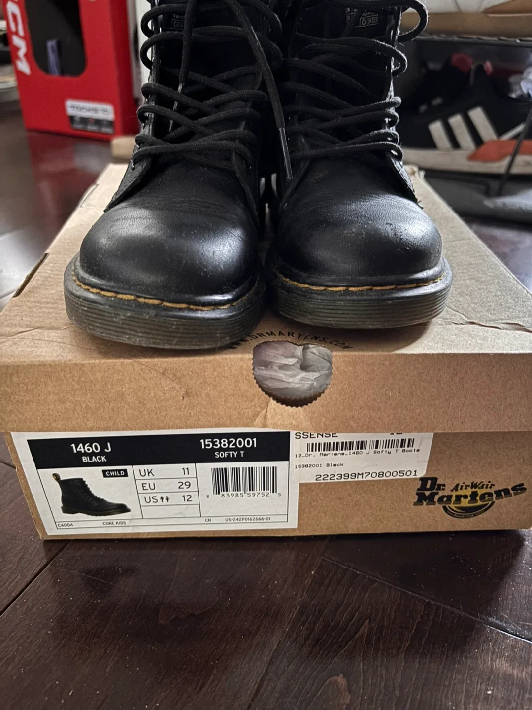 Dr. Martens 1460 J Black Boots - US 12 Youth